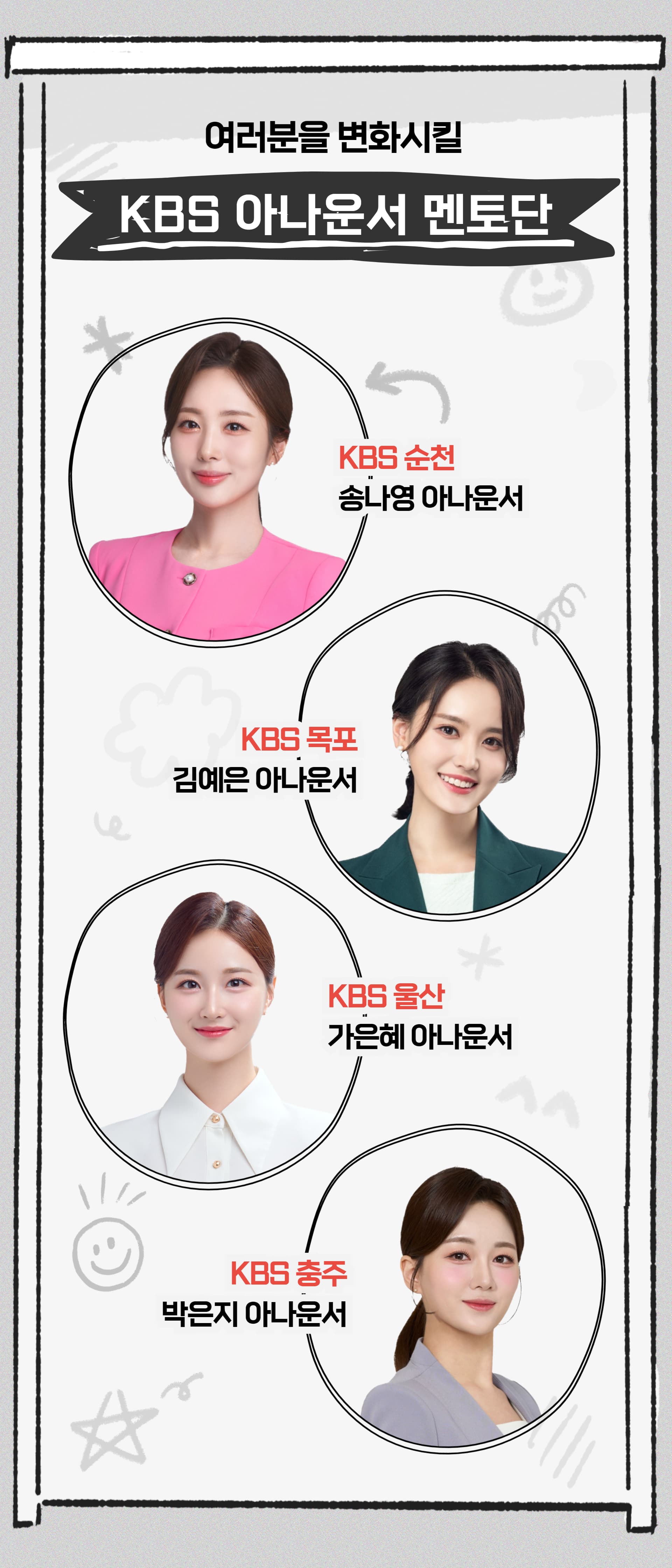 KBS 지역사 멘토단 - 송나영 아나운서, 김예은 아나운서, 가은혜 아나운서, 박은지 아나운서